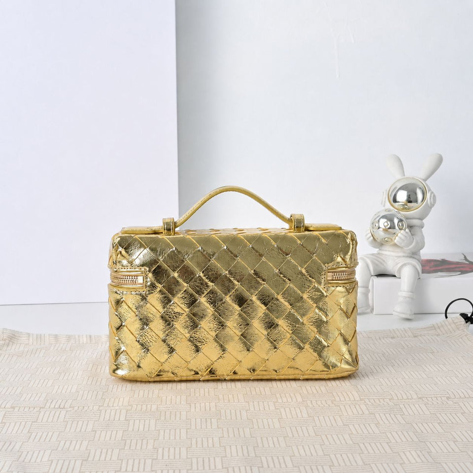 Metallic Woven Vanity Bag