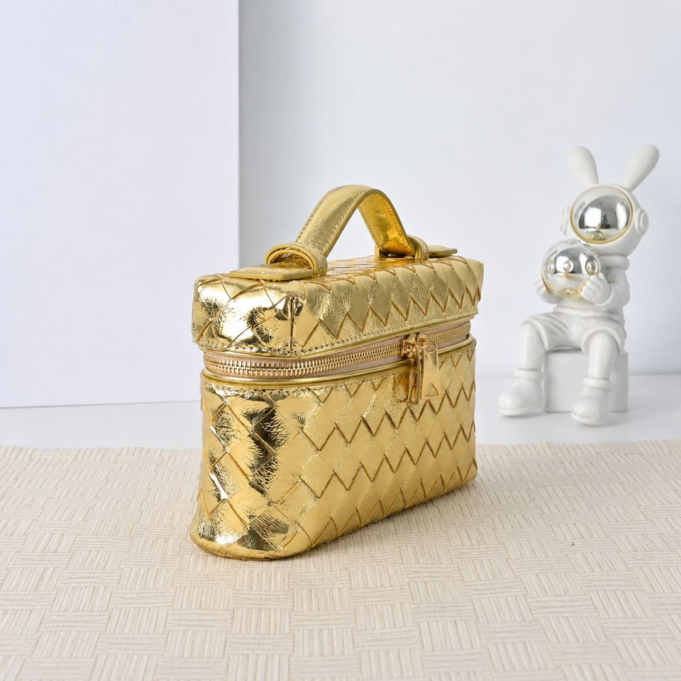 Metallic Woven Vanity Bag