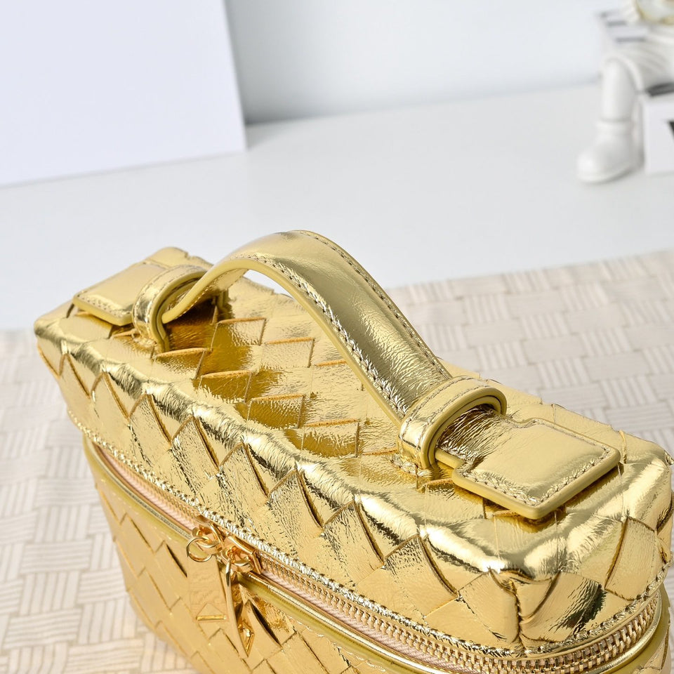Metallic Woven Vanity Bag