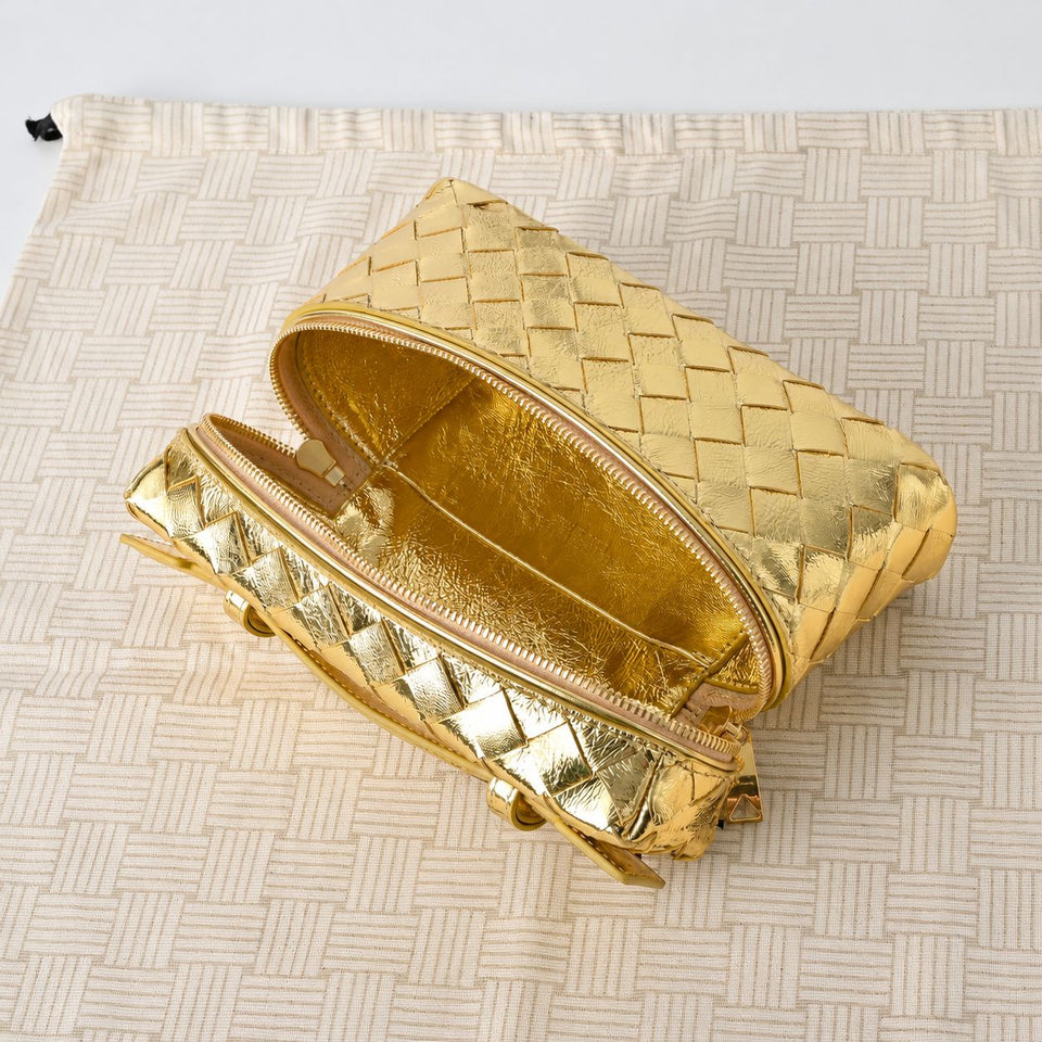 Metallic Woven Vanity Bag