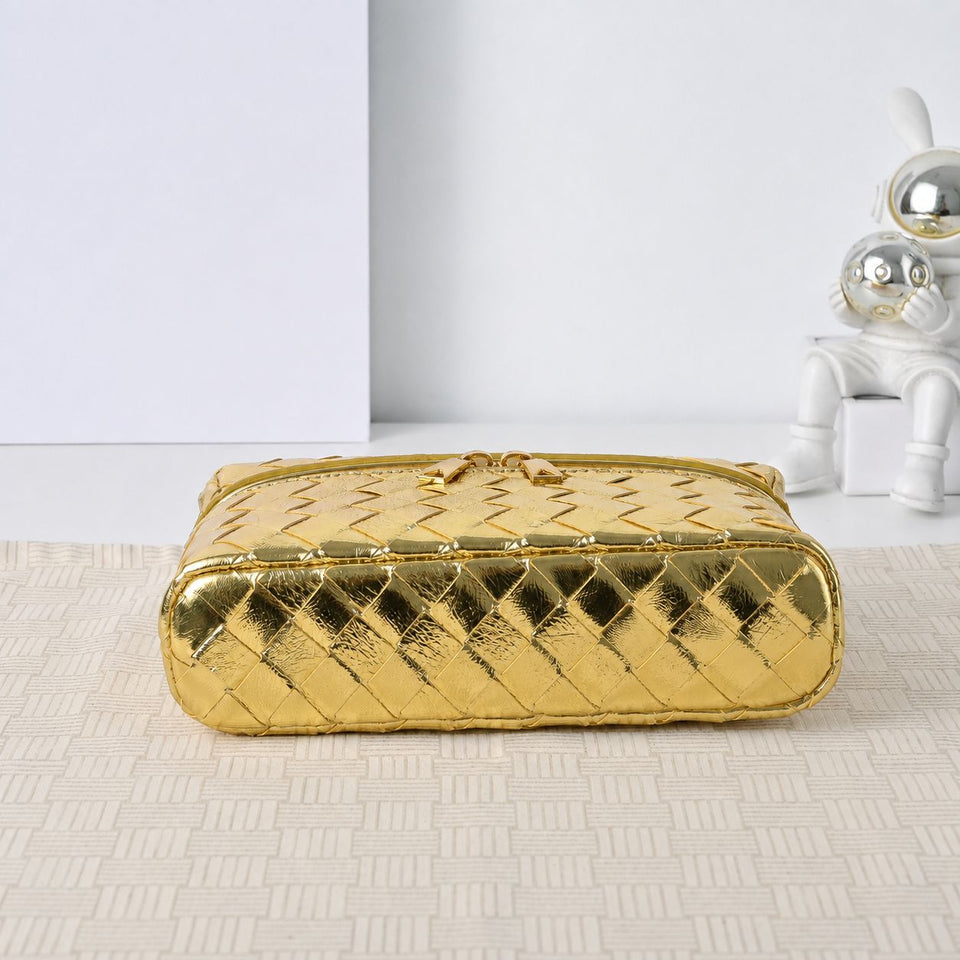 Metallic Woven Vanity Bag