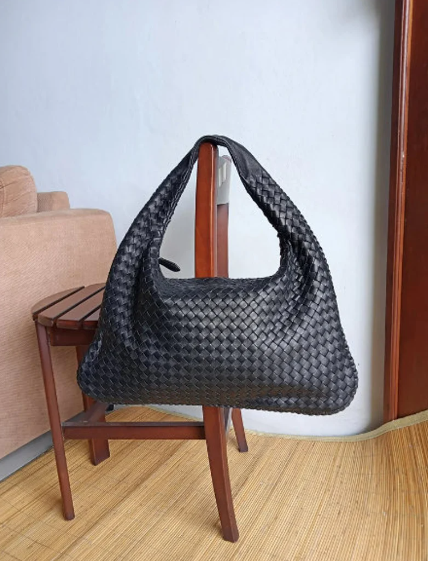 Handwoven Hop Bag - Calfskin Leather