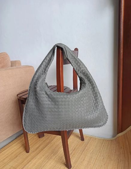 Handwoven Hop Bag - Calfskin Leather