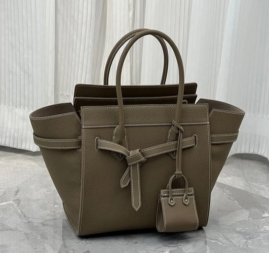 Black Medium Gate Top Handle Leather Handbag
