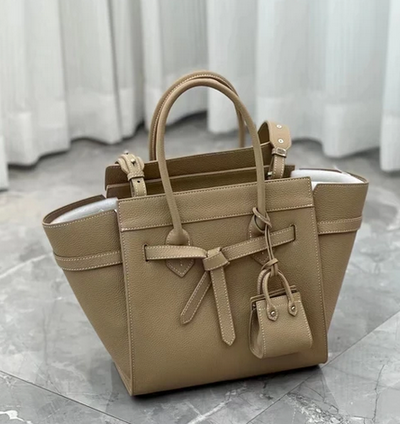 Black Medium Gate Top Handle Leather Handbag
