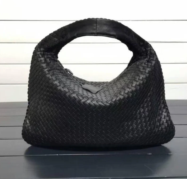 Woven Leather Large Hobo Bag
