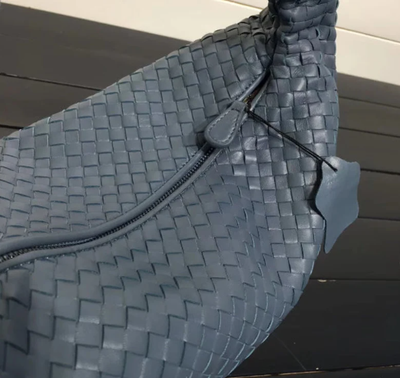 Woven Leather Large Hobo Bag