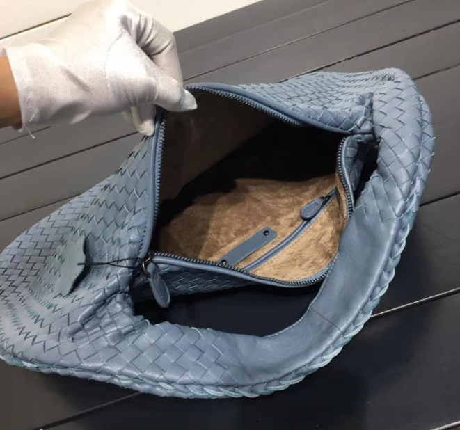 Woven Leather Large Hobo Bag